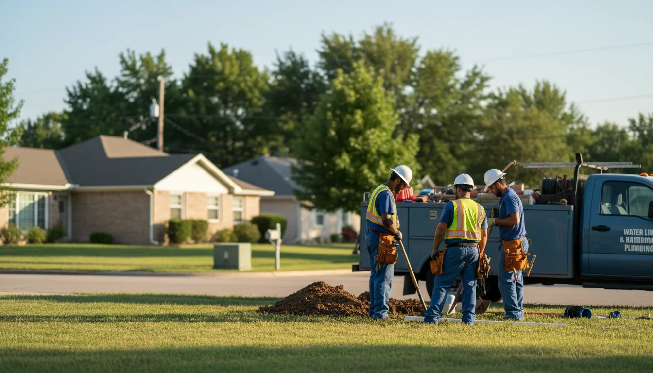 Residential water line and bathroom plumbing service in Tecumseh, KS